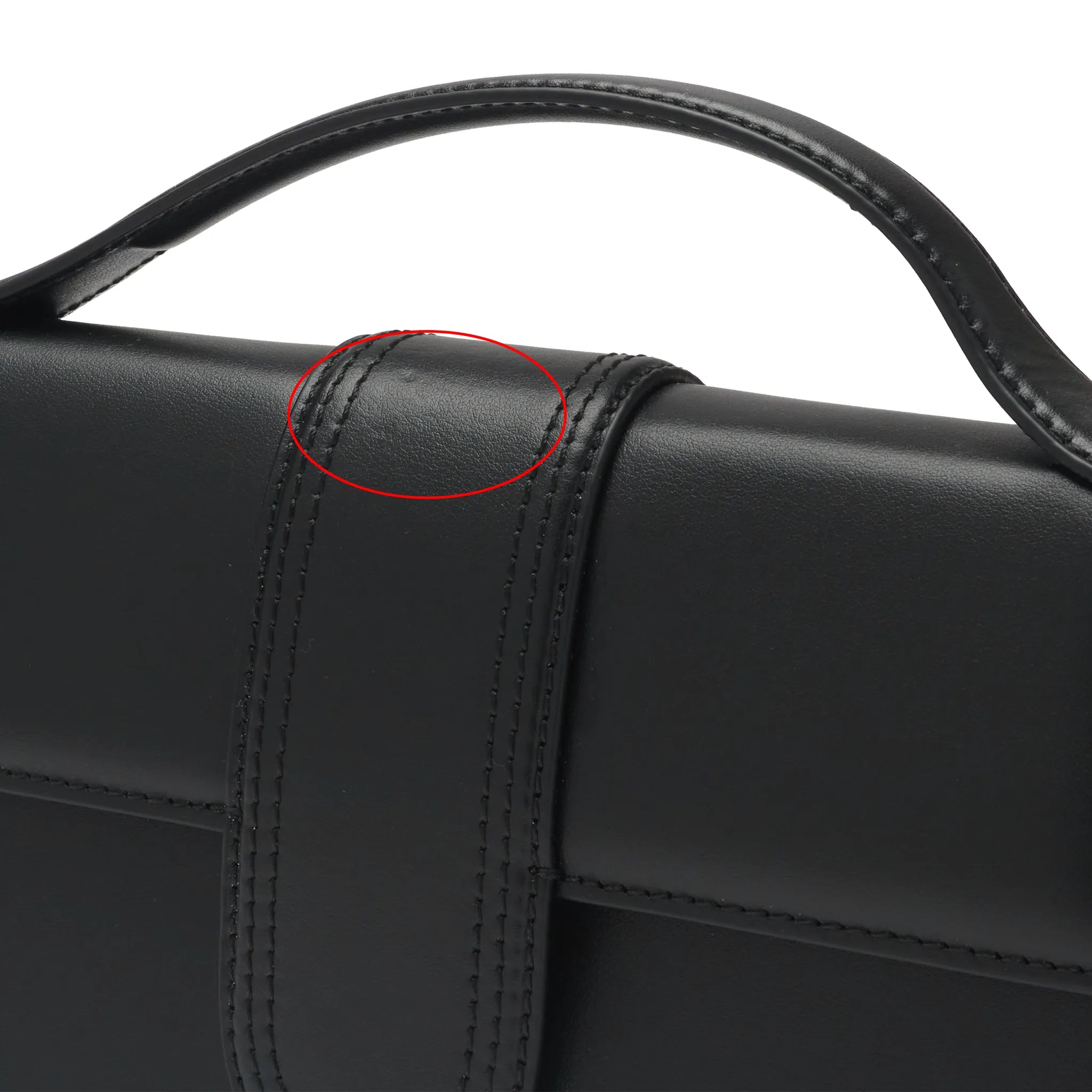 Detailed View of Jacquemus Large Bambino Black Crossbody Bag (Minor Dents)